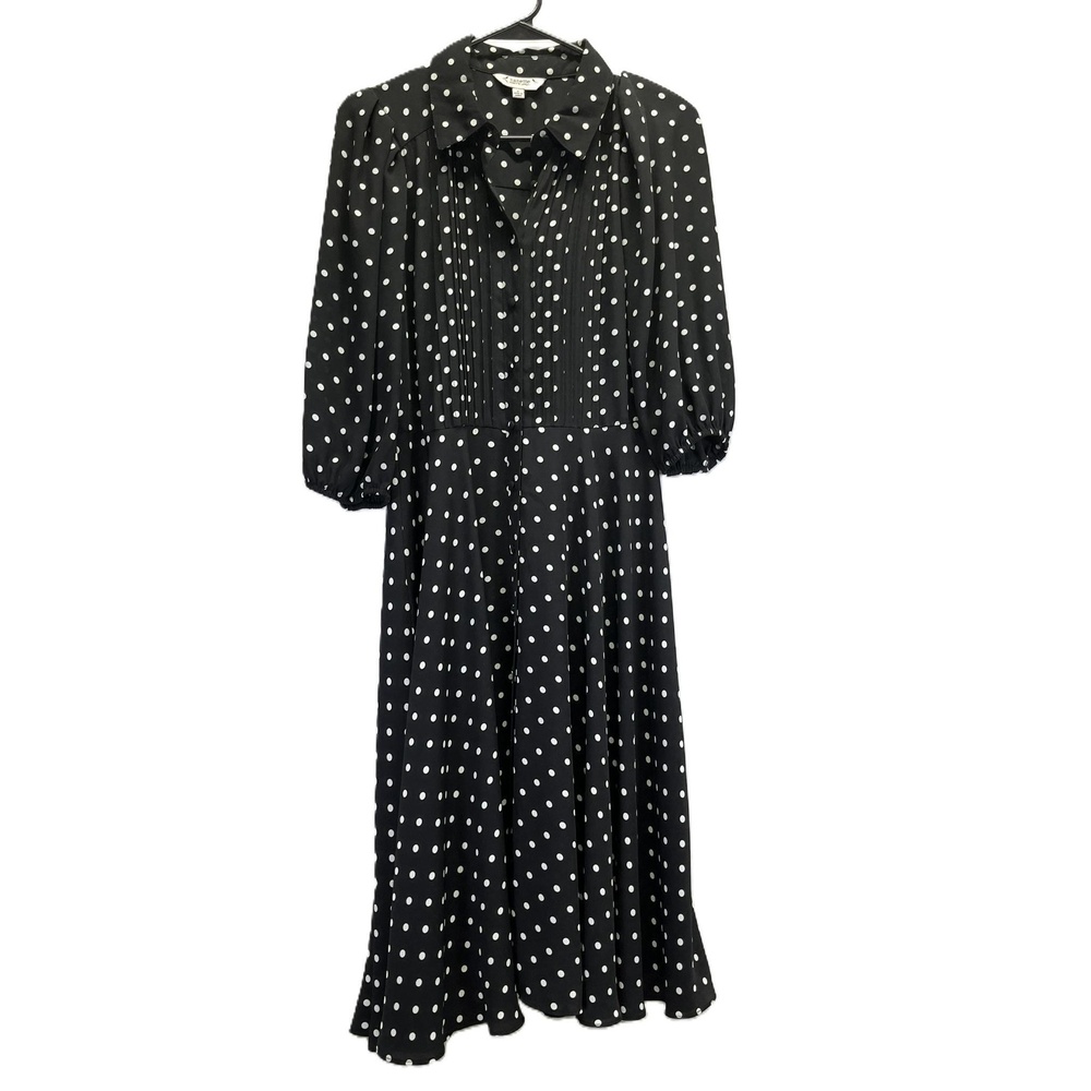 Nanette Lepore Black‎ White Women's Polka Dot Pattern Vintage Collar Dress 6